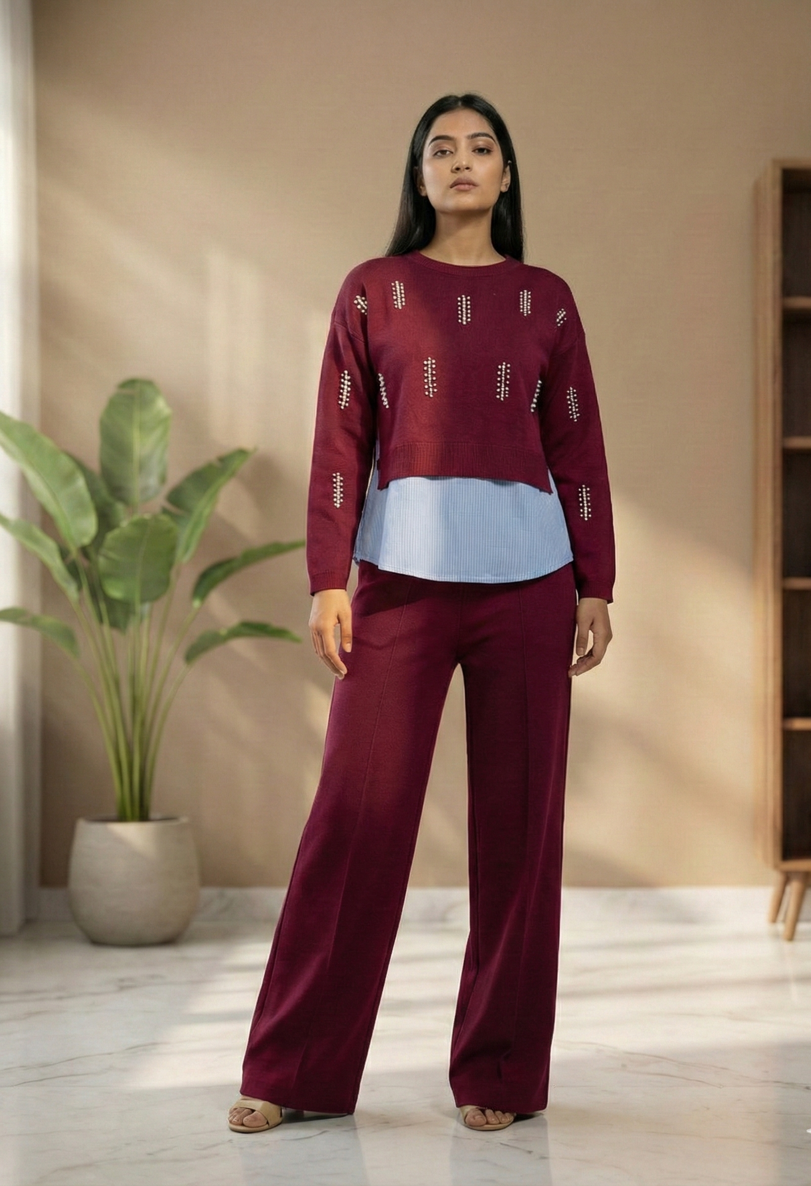 Women's Premium Embellished Layered Co-Ord Set