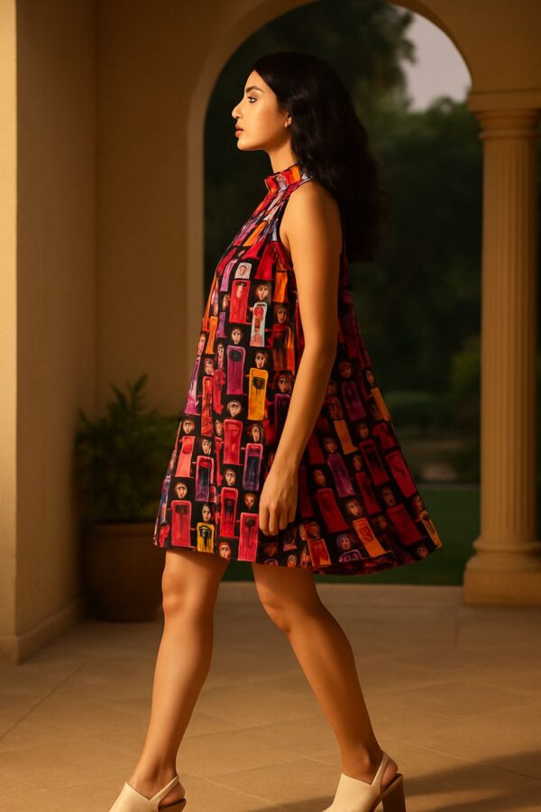 Multicolor Halter Swing Dress - Image 2