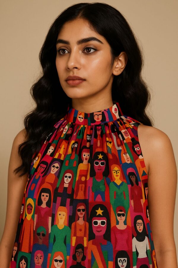Multicolor Halter Swing Dress - Image 5