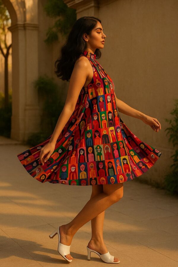 Multicolor Halter Swing Dress - Image 6