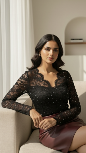 The Modern Romance Top – Lace & Grace Edition In Black