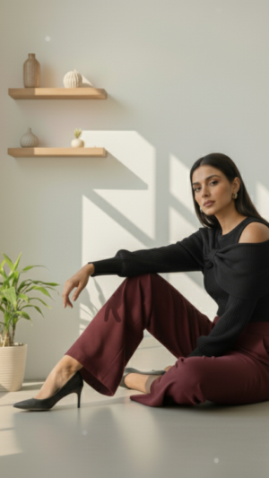 The Bow Effect – Black Chic Knit Winter Top