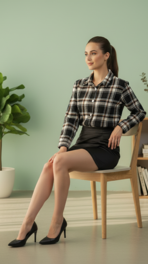 Checkmate Chic – Brown Checkered Flannel Shirt