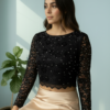 The Tenacious Black Lace Crop Top