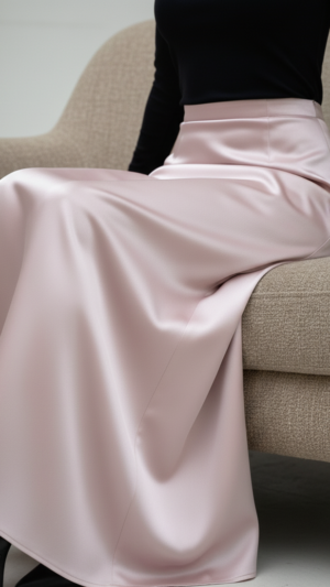 Signature Smooth Pink Satin Skirt
